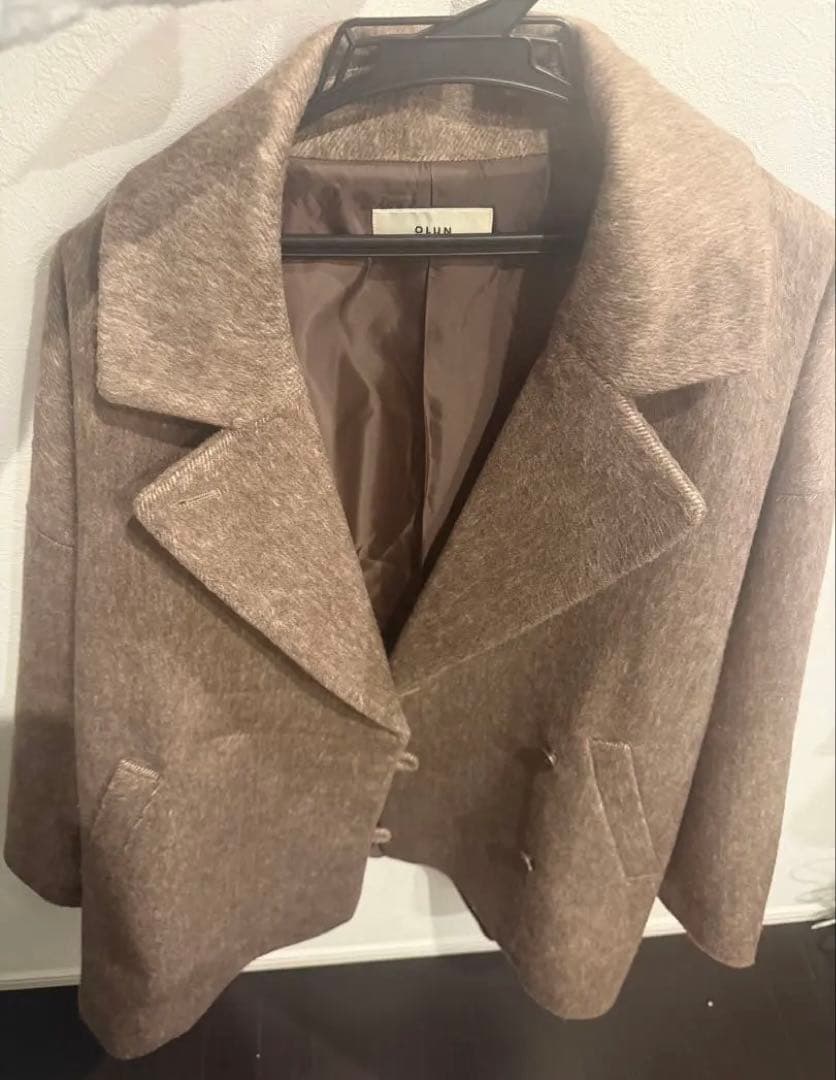 OLUN サイドボタンシャギーコート