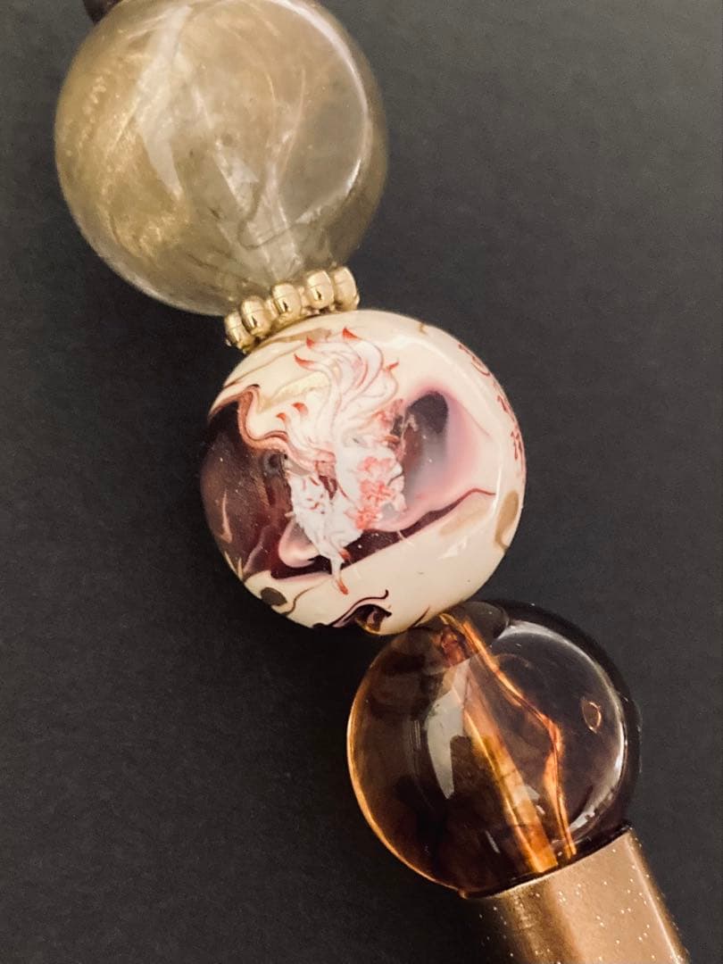 ⌘妖狐⌘赤紅色・化け狐　和風　中華風カスタムボールペン　九尾