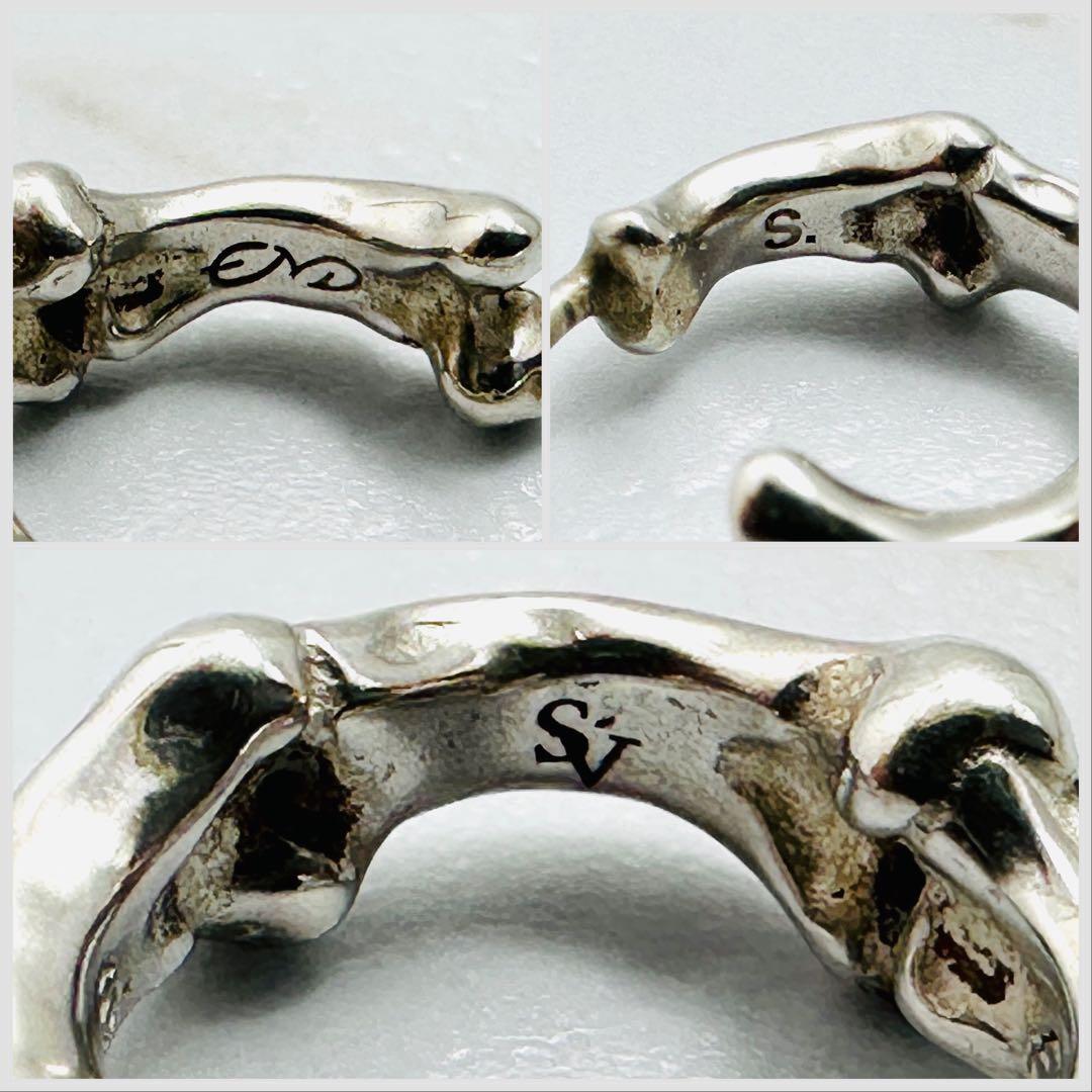 タカヒロミヤシタ　ザソロイスト　フープピアス　シルバー　ボーン　リンク