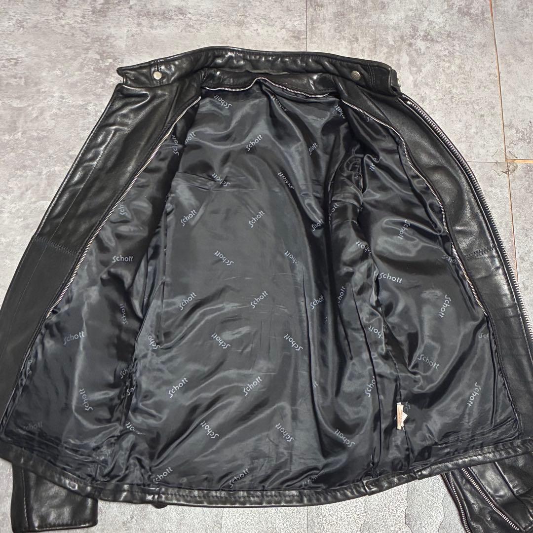 希少　ショット　シングルライダース　レザージャケット　ブラック　レザー　36