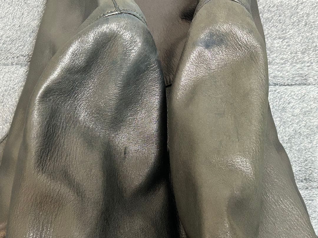 【OH】アニエス・ベー　レディースレザーダブルブレストジャケット