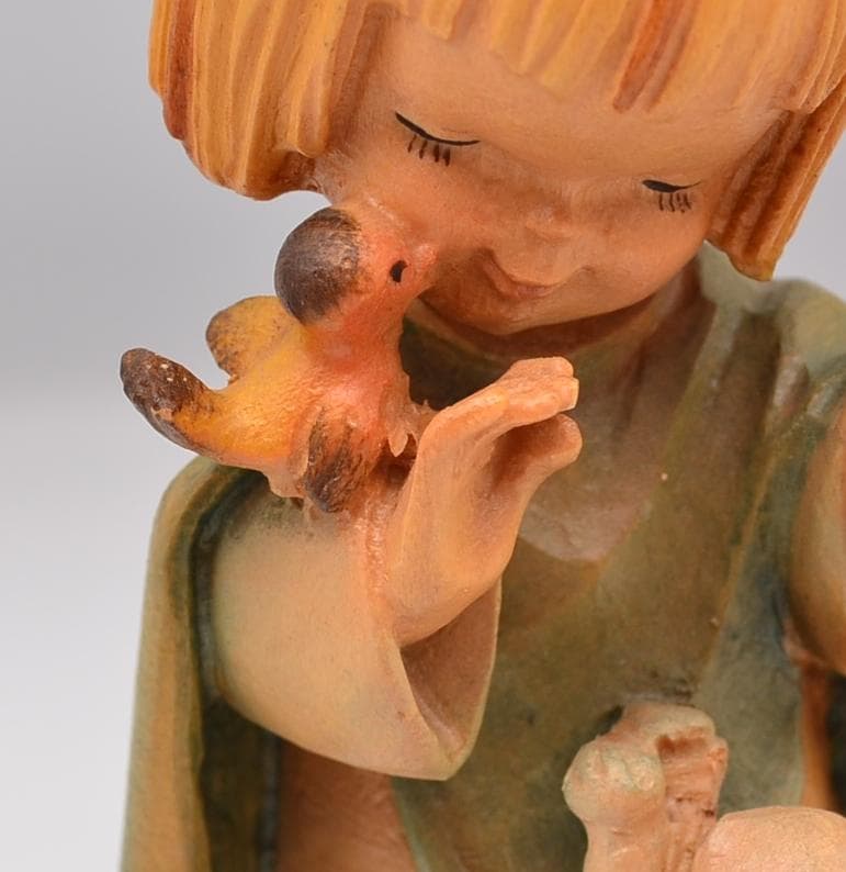 動物と話す　アンリ　ANRI　サラケイ　木彫り人形　15ｃｍ　ご成約済み