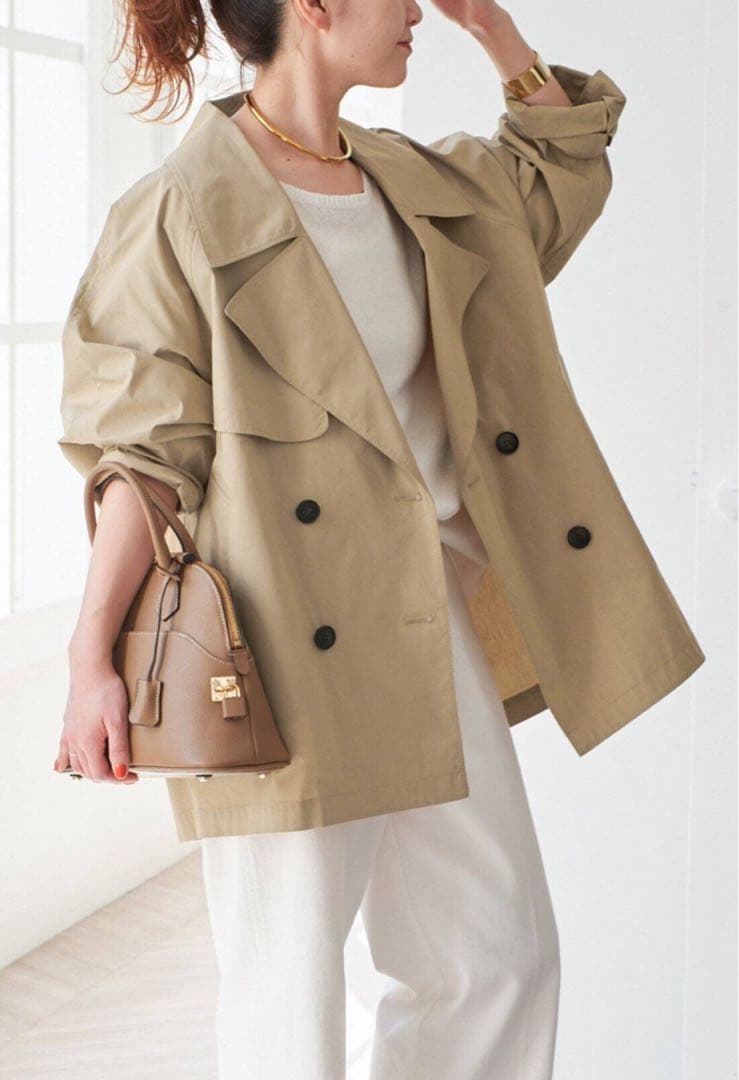 お値下げ　Spick and Span C/Pミドル丈トレンチコートベージュ36