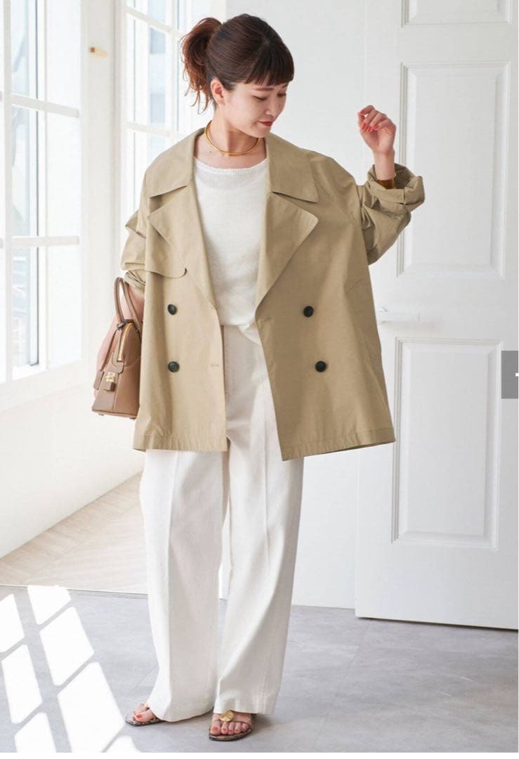 お値下げ　Spick and Span C/Pミドル丈トレンチコートベージュ36