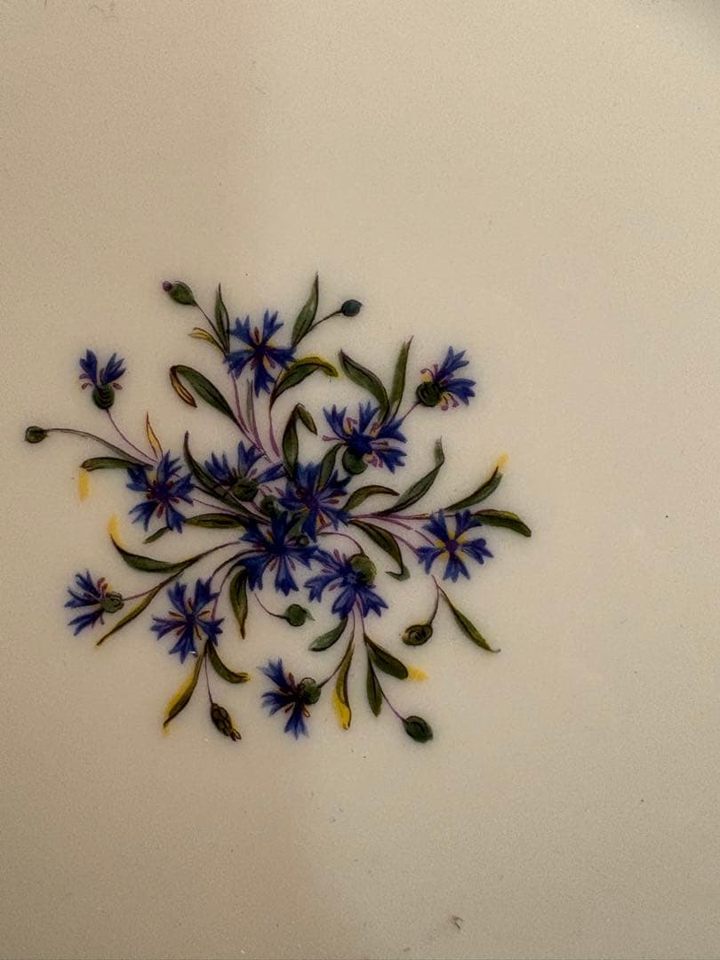 ロワイヤルリモージュ　 真珠とヤグルマギク　ケーキ皿