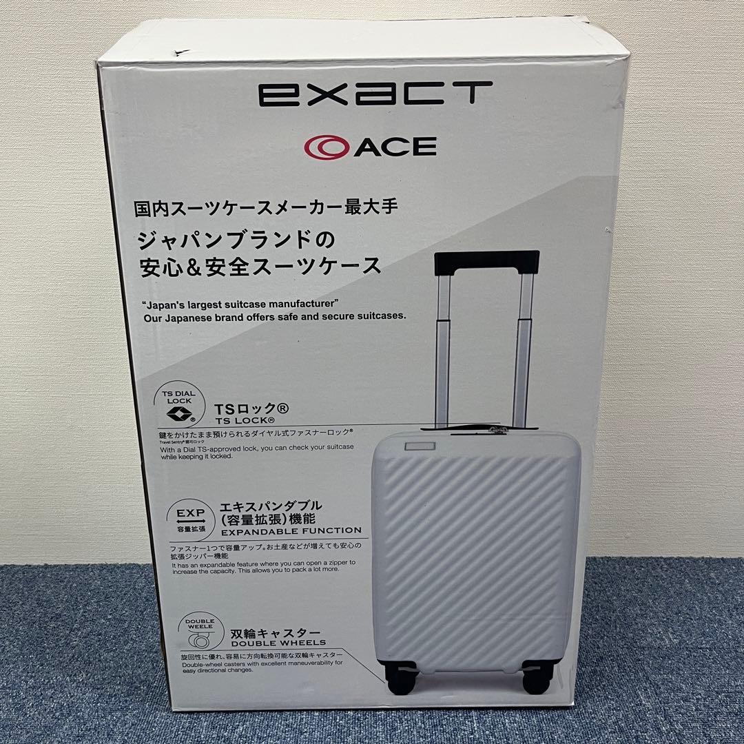 EXACT スーツケース 機内持込可 37/44L 拡張式 TSロック ホワイト