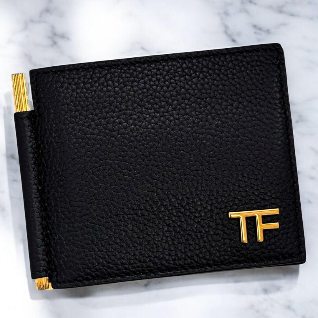 極美品 トムフォード TFロゴ マネークリップ 財布 札入れ カード コンパクト