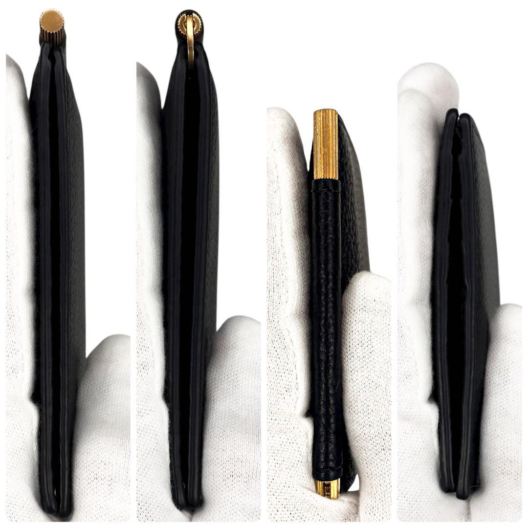 極美品 トムフォード TFロゴ マネークリップ 財布 札入れ カード コンパクト