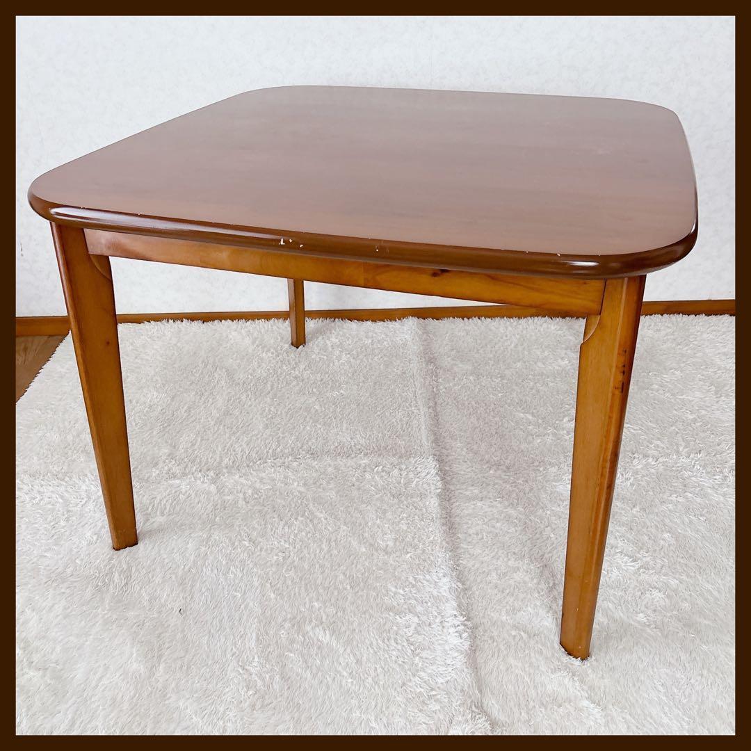 ヴィンテージ】天然木 木製 スクエア ダイニング テーブル