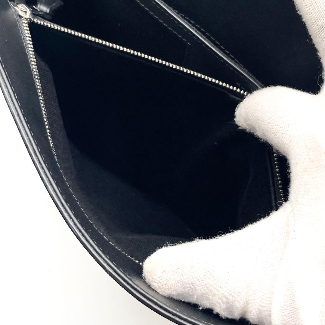 【未使用級】ダンヒル エンジンターン メッセンジャーバッグ PVC レザー 黒