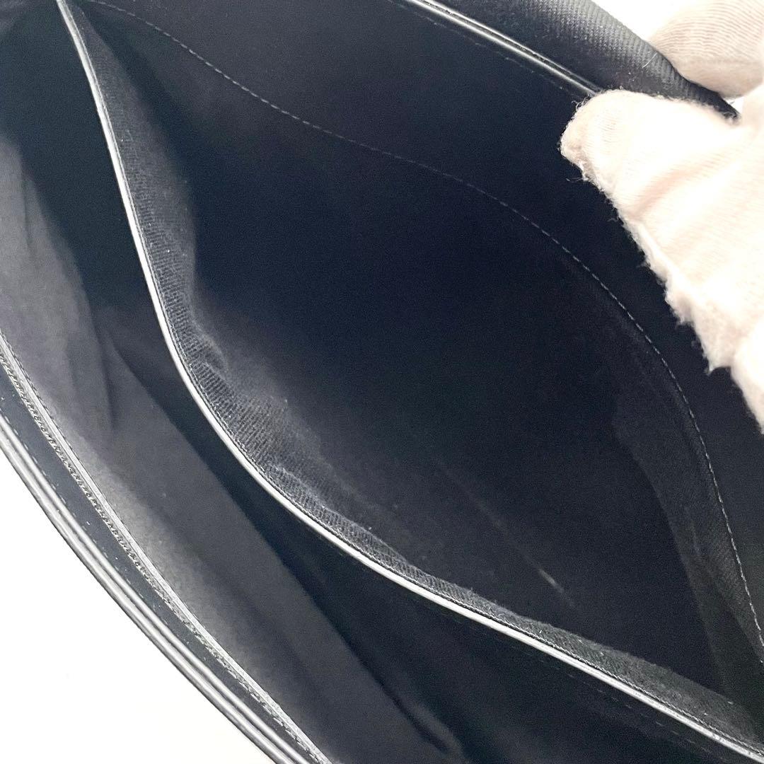 【未使用級】ダンヒル エンジンターン メッセンジャーバッグ PVC レザー 黒