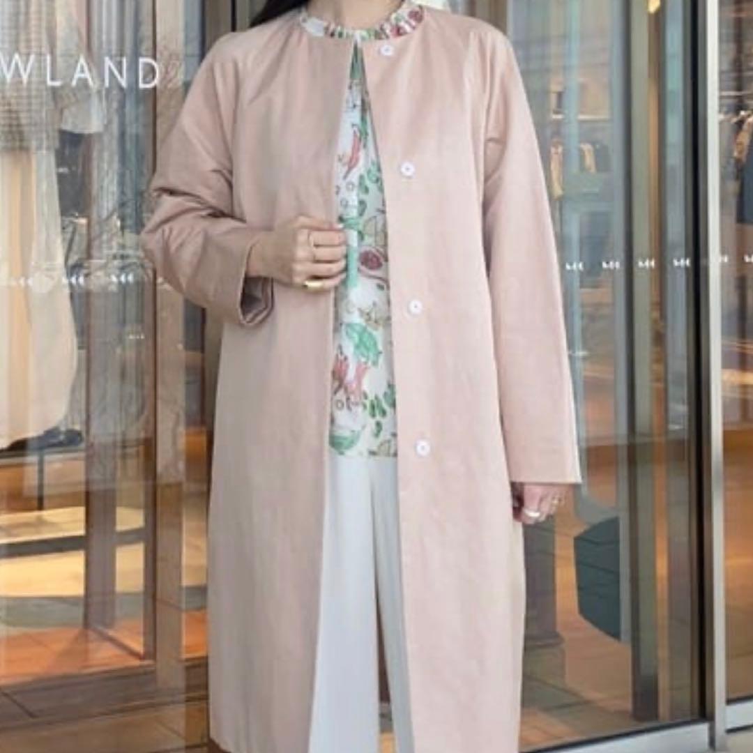 トゥモローランド　ノーカラーコート　コクーン　スプリングコート