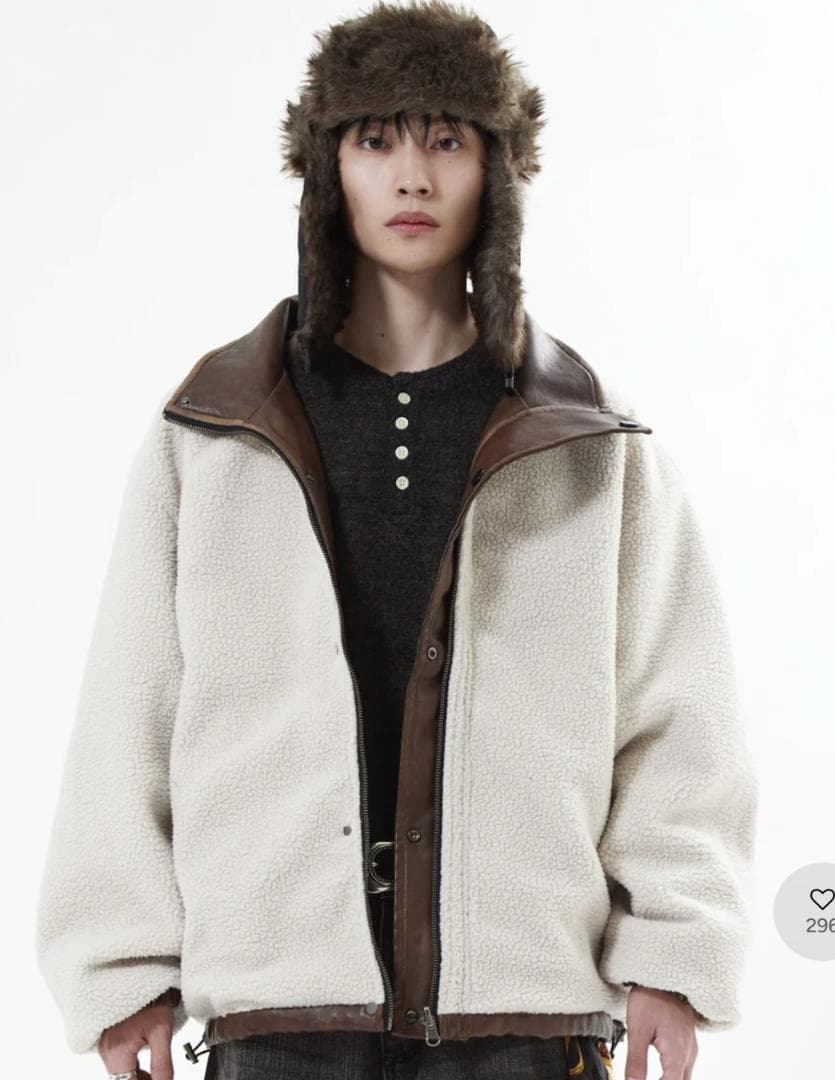 【SALE】L2084リバーシブルPUレザージャケットM（brown）地底人