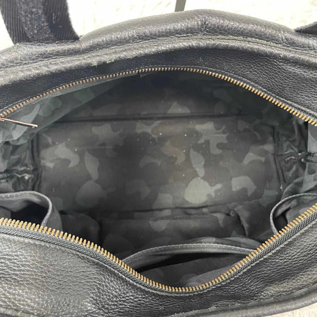 PORTER DELIGHTトートバッグ　ブラック　レザー　内カモフラ
