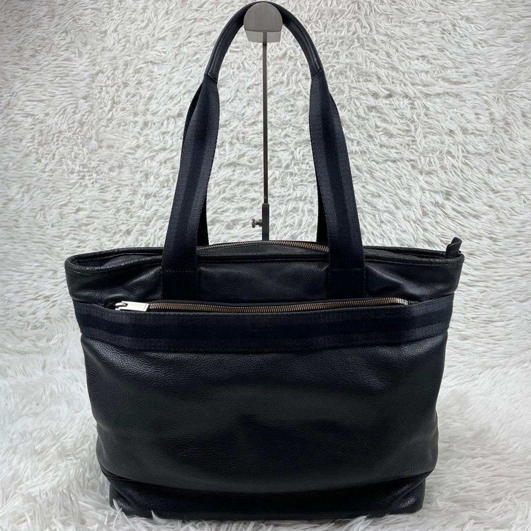 PORTER DELIGHTトートバッグ　ブラック　レザー　内カモフラ