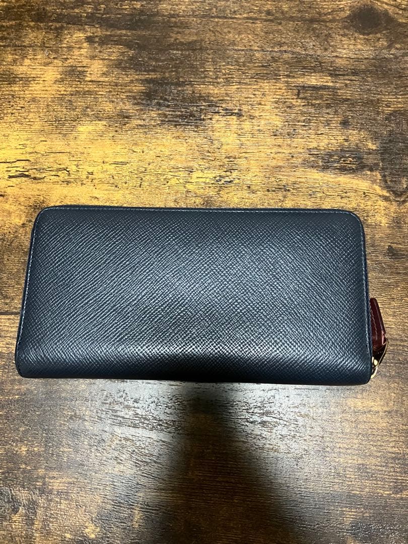 SMYTHSON 長財布 レザージップパース L ネイビー