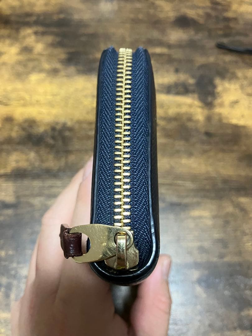 SMYTHSON 長財布 レザージップパース L ネイビー