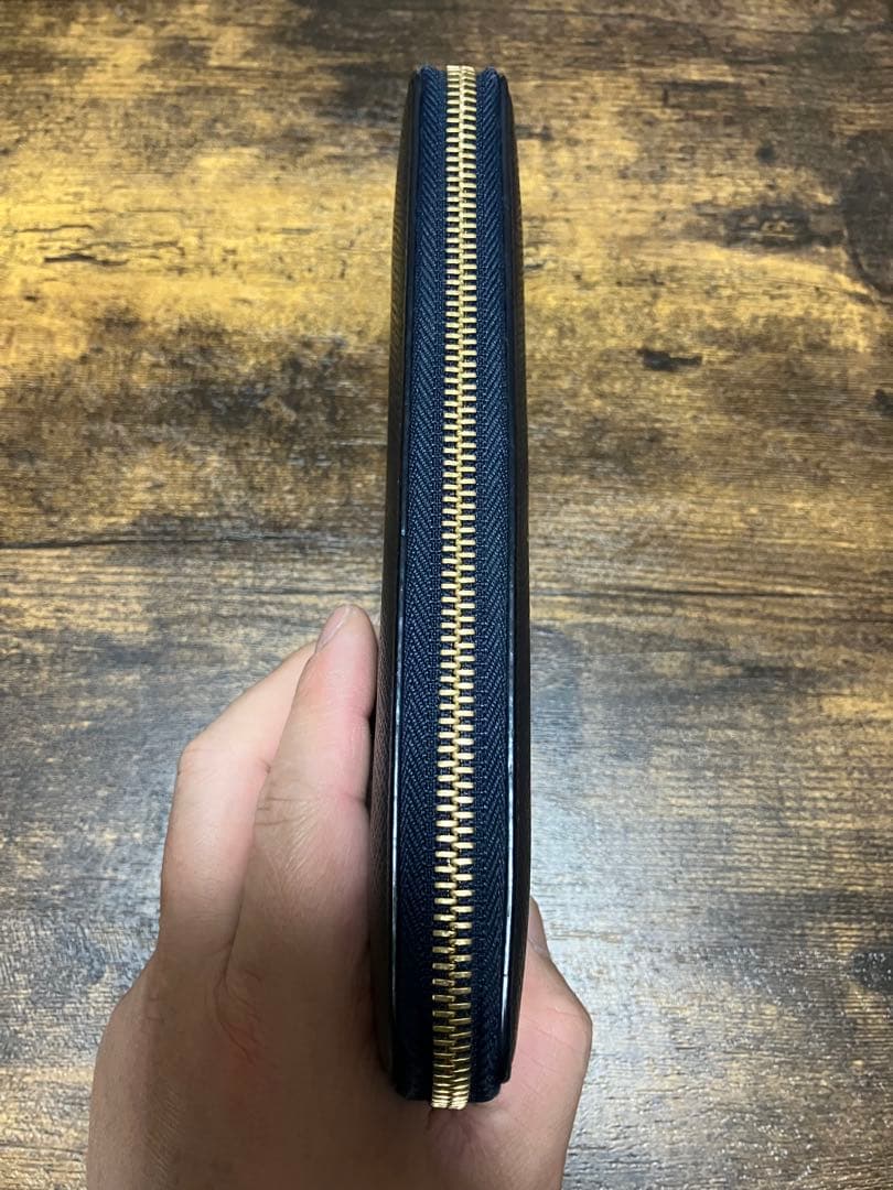 SMYTHSON 長財布 レザージップパース L ネイビー
