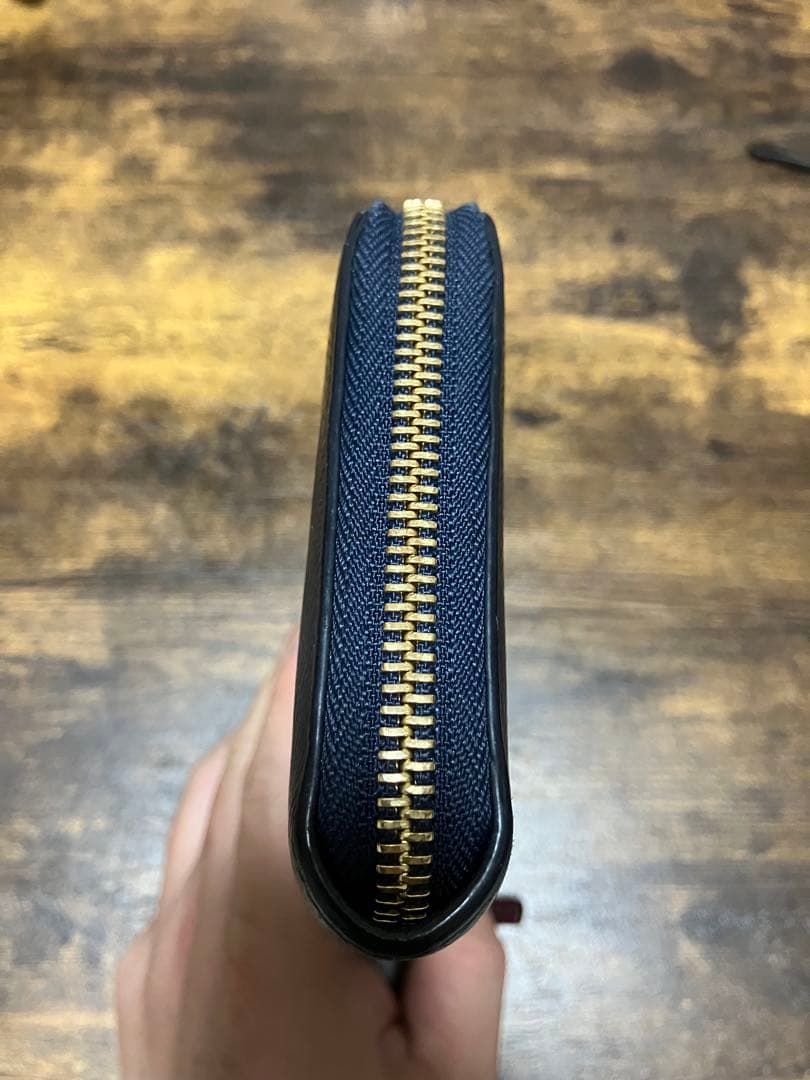 SMYTHSON 長財布 レザージップパース L ネイビー