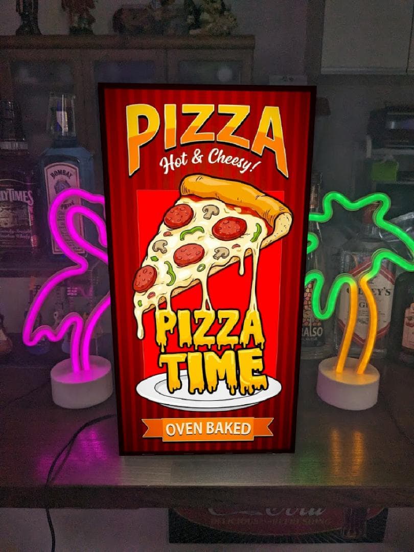 【Lサイズ】ピザ イタリアン パン 看板 置物 アメリカン雑貨 ライトBOX