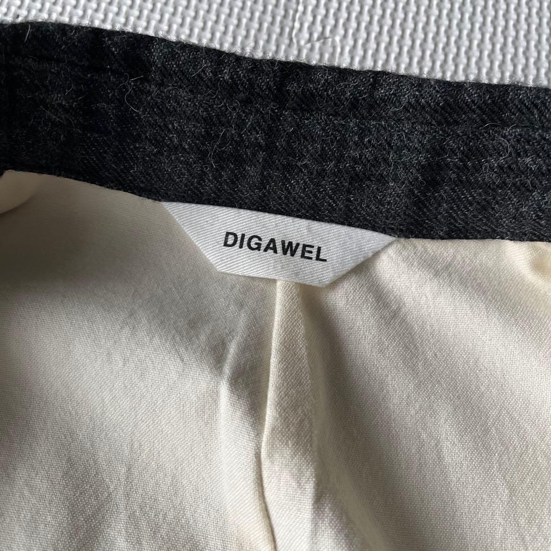 美品 DIGAWEL アルパカ混 ウール ステンカラーコート シャギー 0