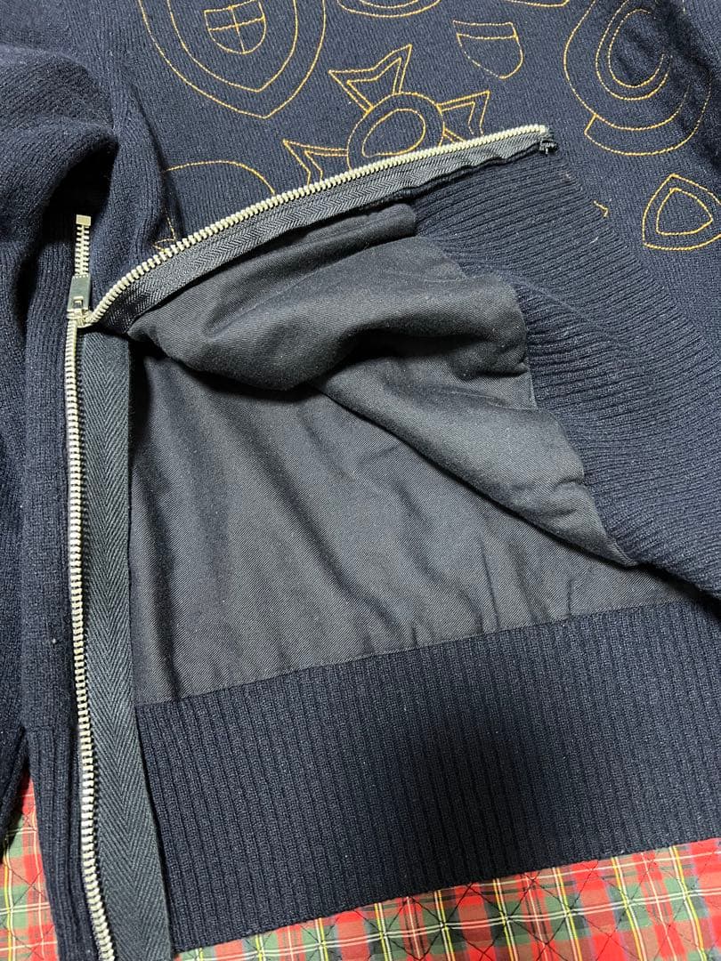 KRKsacai サカイ　サイドジップマルチエンブロイダリー　ニット