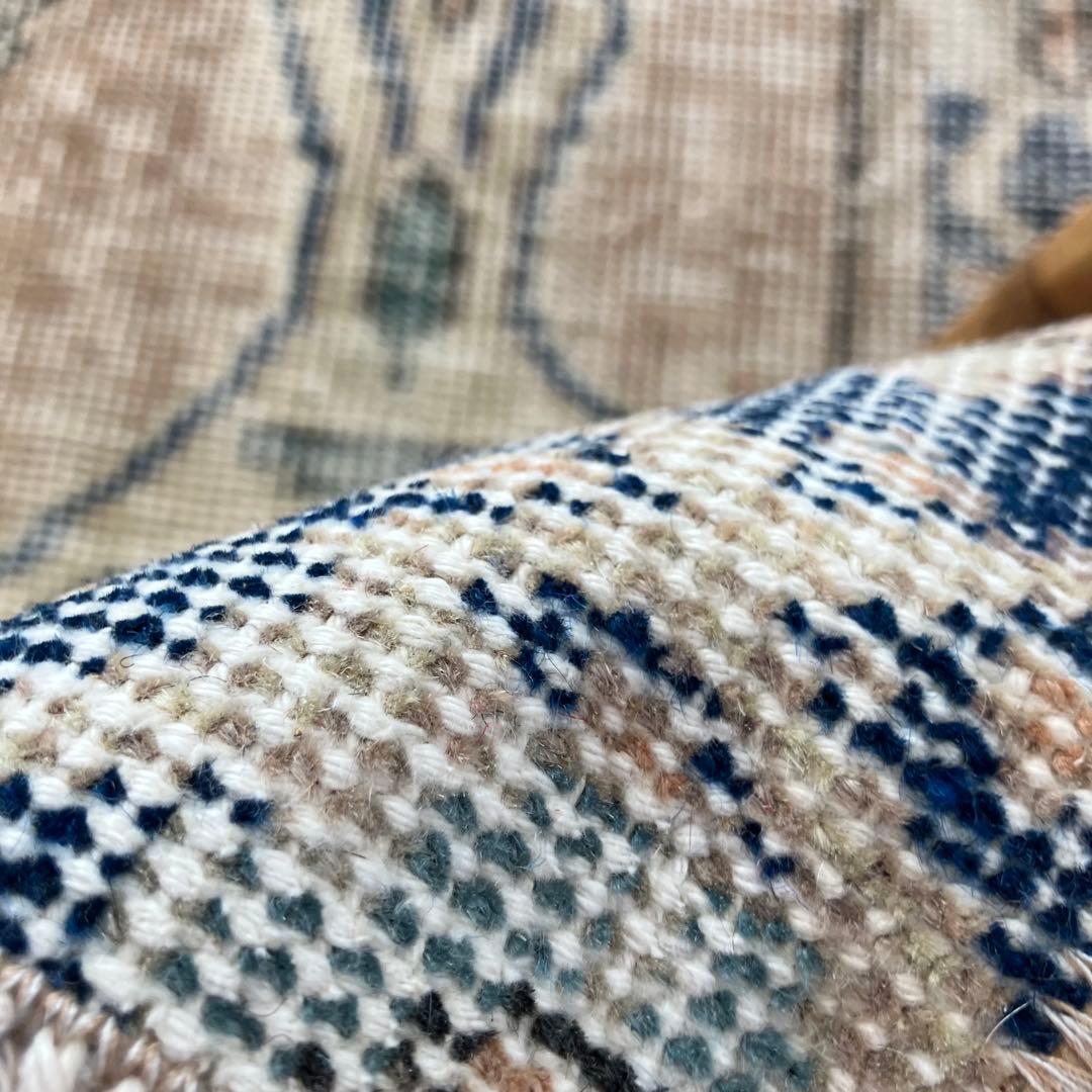 アート✳︎塔✳︎シャンデリア　キャラメルベージュ　ブルー　トルコヴィンテージラグ