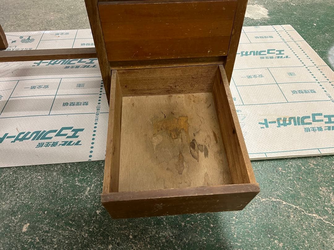 木製レトロ机　昭和　ビンテージ　片袖机