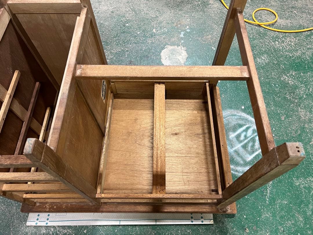 木製レトロ机　昭和　ビンテージ　片袖机