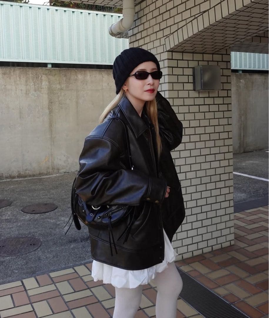 Gajess Giselle レザーブルゾン　ブラック