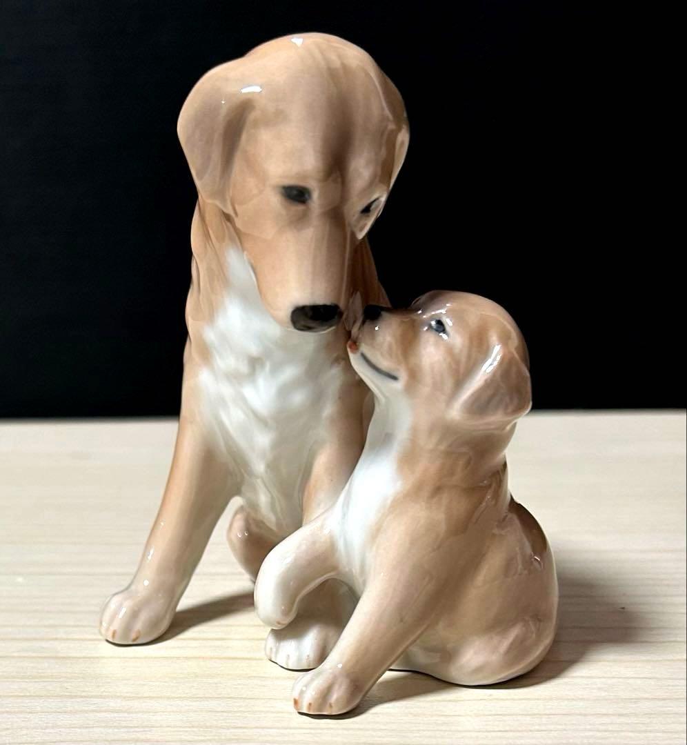 ロイヤルコペンハーゲン　ゴールデンレトリバー親子　フィギュリン　犬　※美品
