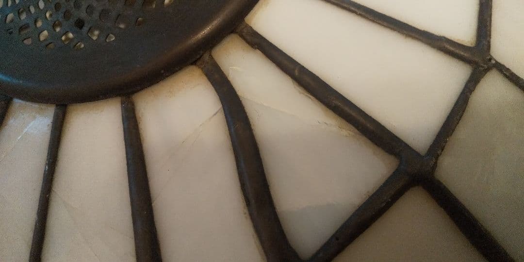 ハンドメイド最安値ステンドグラス3灯式ペンダントライト昭和レトロ　ステンドグラス