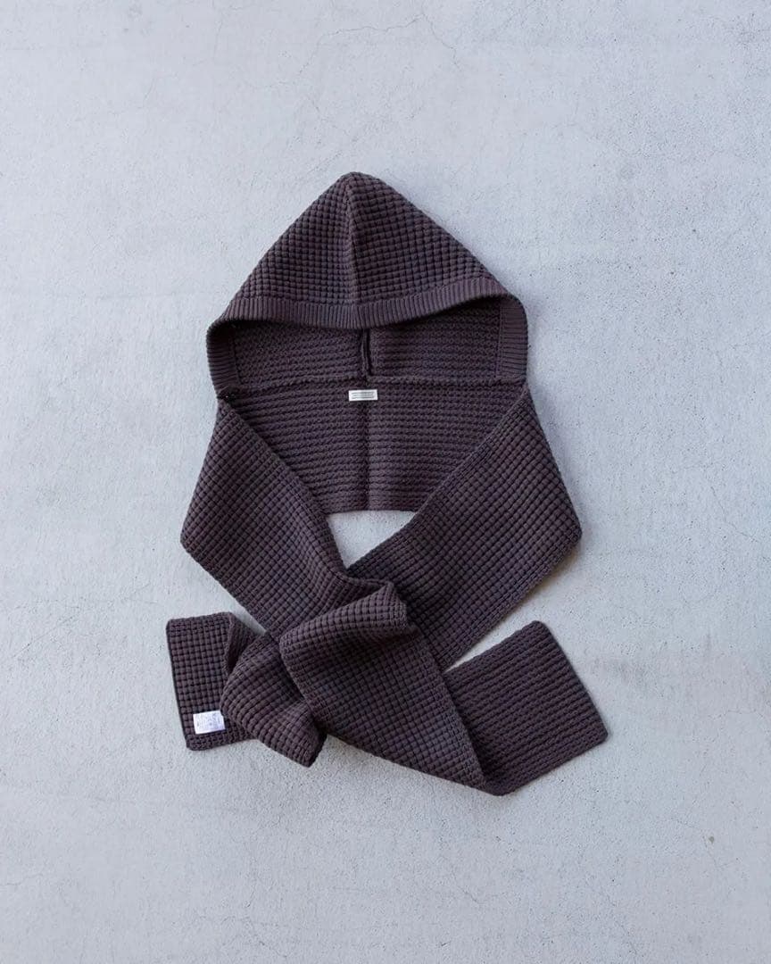 小物 Comfortable Reason Waffle Hood Scarf BRN