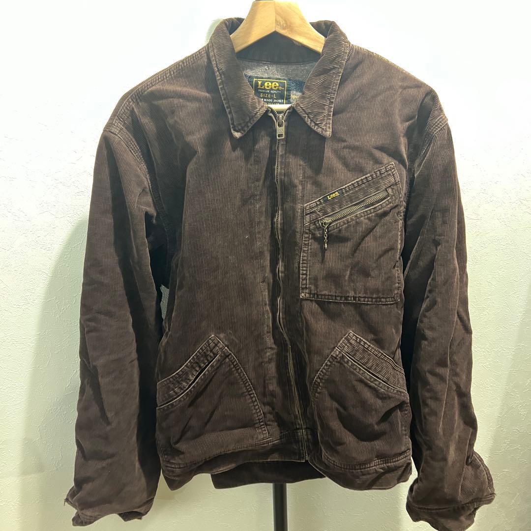 希少❗️70～80s/ジップアップブルゾン/ダメージ有/L/コーデュロイ/BRW