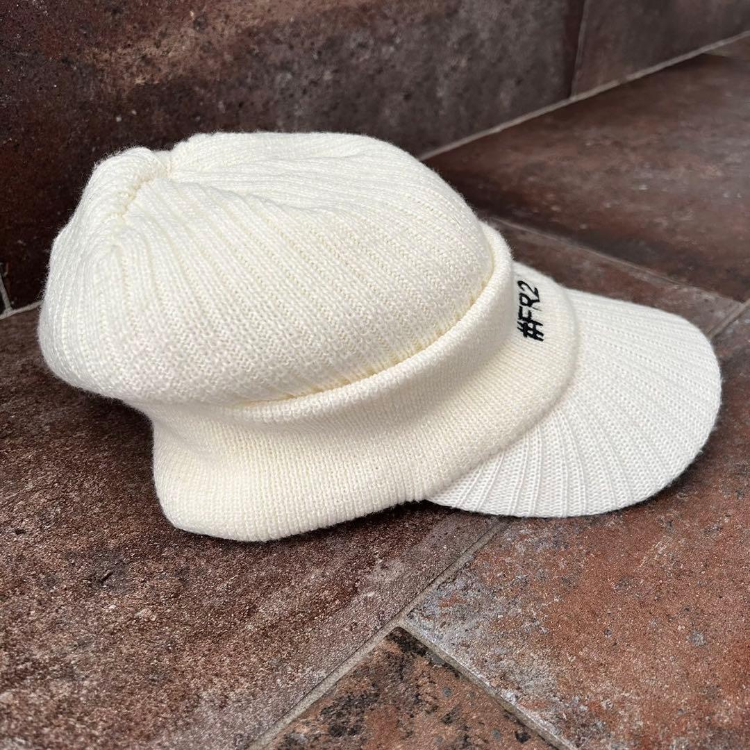 FR2GOLF ニット キャップ エフアールツーゴルフ ホワイト 刺繍