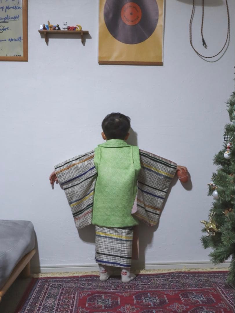3歳　七五三　男の子　被布　着物