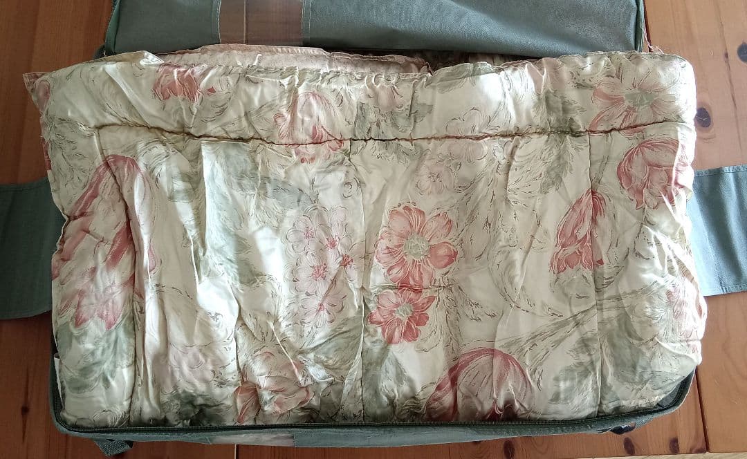 真綿掛け布団　ダブル　シルク真綿100%　花がら