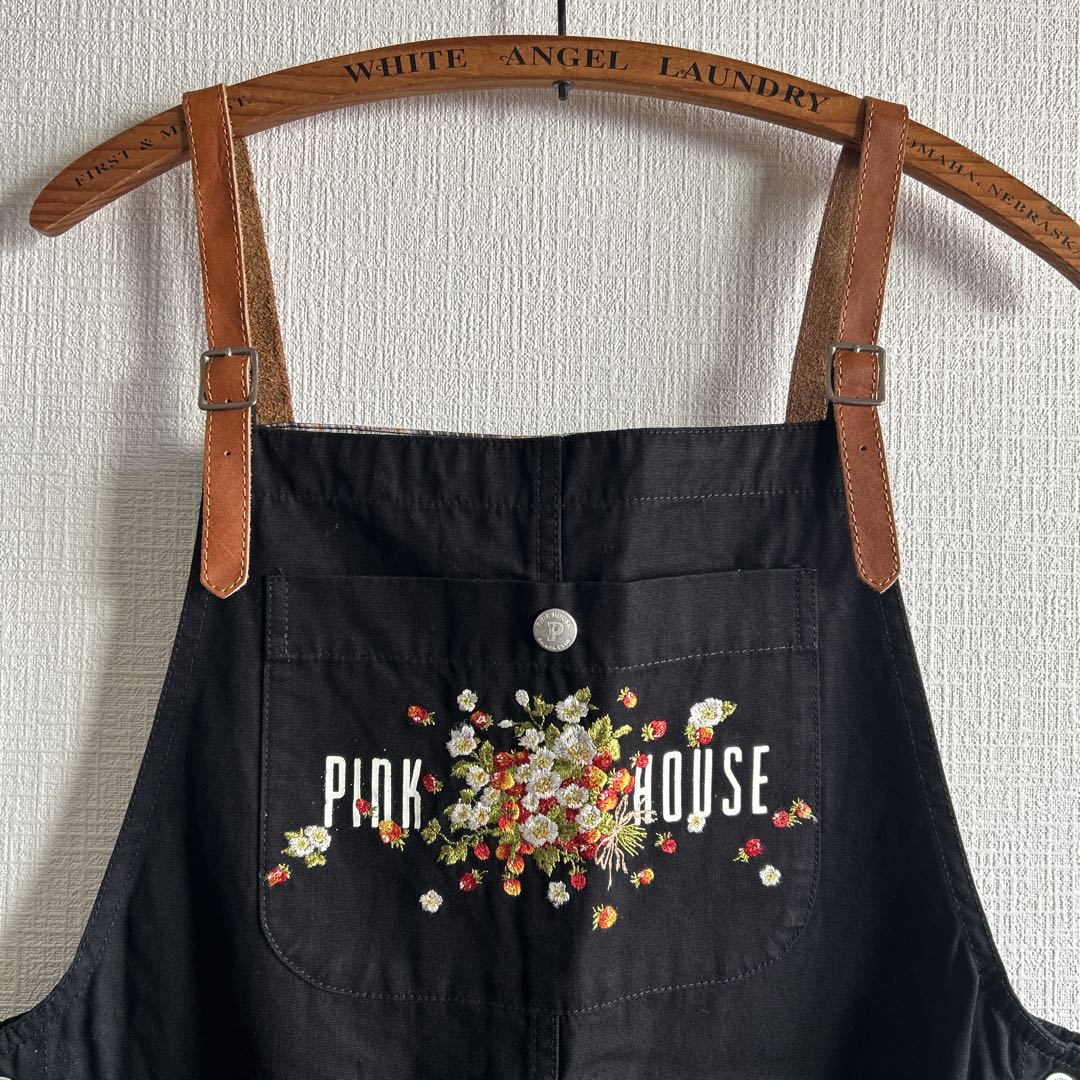 PINK HOUSE サロペット オーバーオール ジャンパースカート いちご 黒