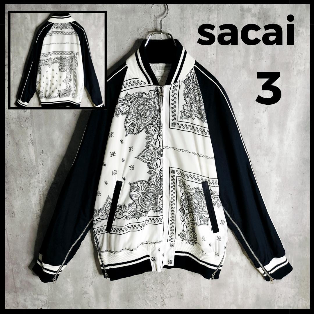 【人気・美品】sacai バンダナ 変則ジップ ボンバージャケット ペイズリー