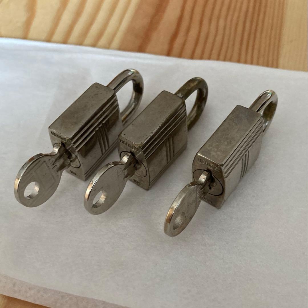 HERMES　エルメス　シルバーカデナ　パドロック　3個セットまとめ