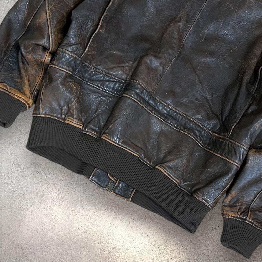 ART.HOUSE G-1 フライトジャケット　レザー　裏地地図柄　襟ボア