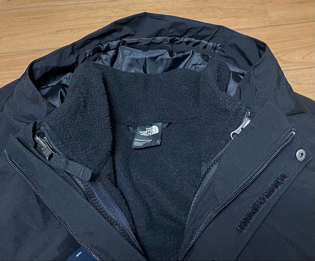 新品 ノースフェイス 3way マウンテンパーカー×フリース メンズL XL 黒