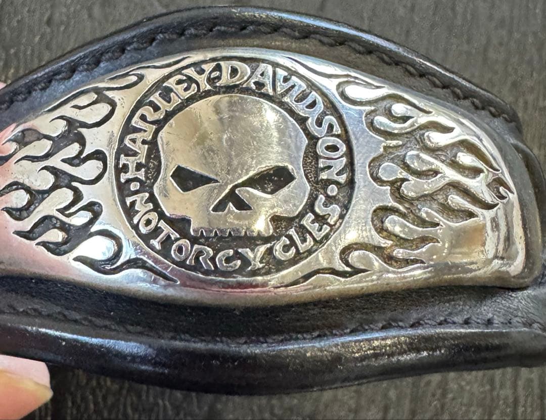 HARLEY DAVIDSON スカルバングル　レザーカバー