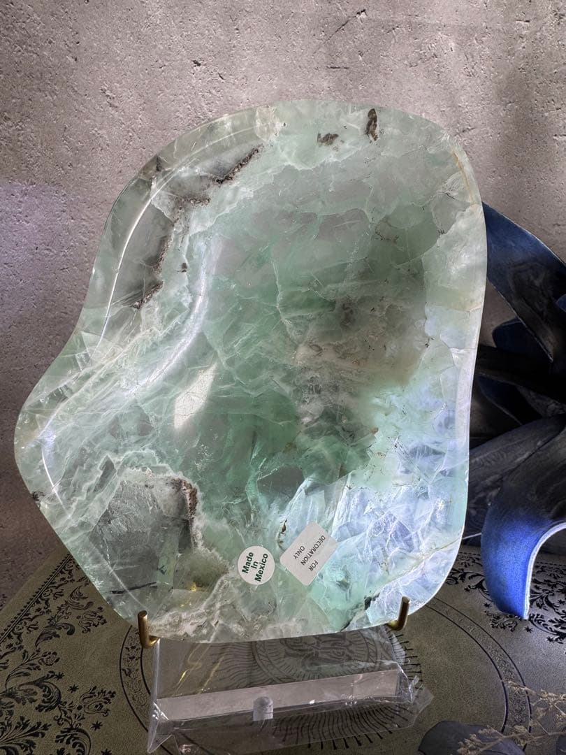 ナチュラル感ある　美しい　フローライト　ボウル2 グリーン　デンドリック入り