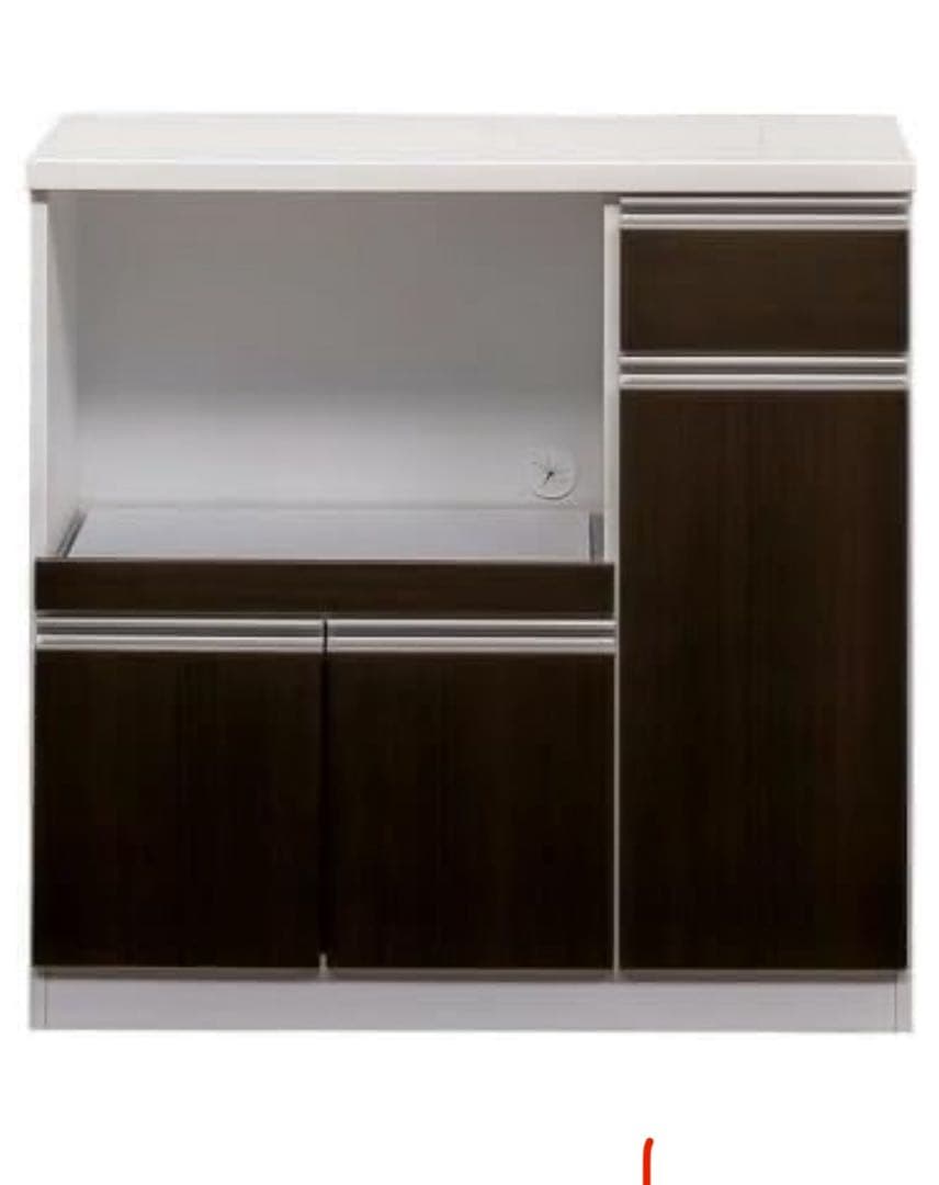 新品未開封！ブラウン レンジボード 90Lカウンター　食器棚　フジックス
