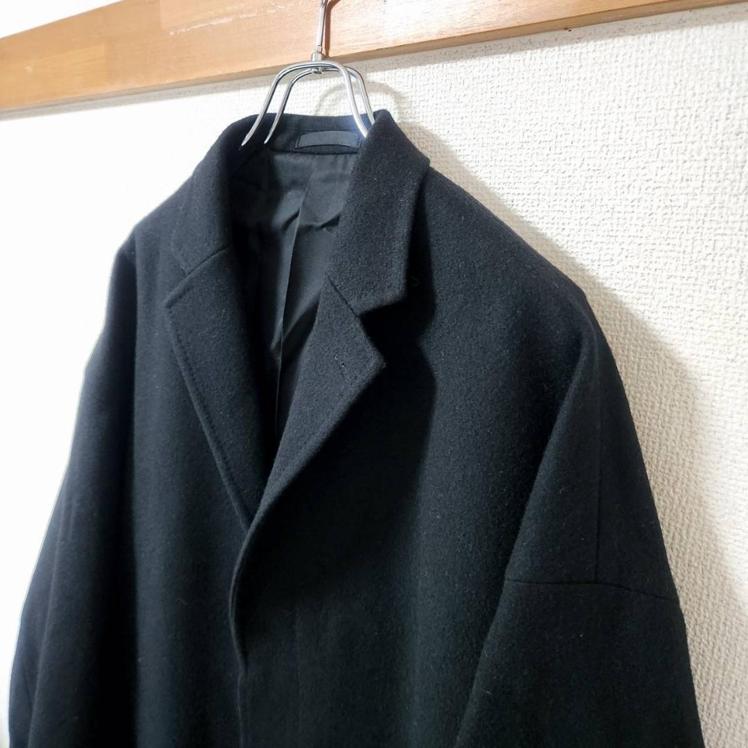 ラッドミュージシャン ロングコート チェスター S ウール ナイロン混 ブラック