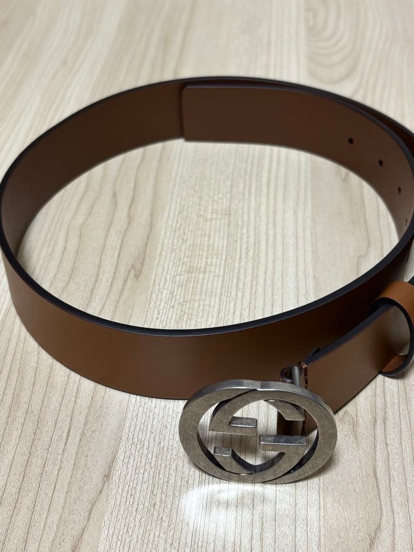 GUCCI インターロッキングG バックル レザー ベルト