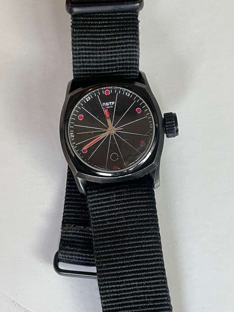 GS/TP ブラックナイロンストラップ時計