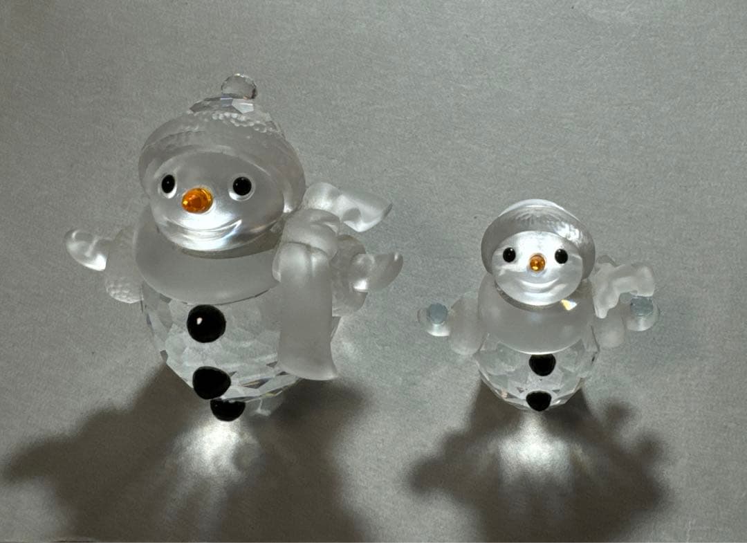 Swarovski スワロフスキー クリスタル 雪だるま スノーマン 2体