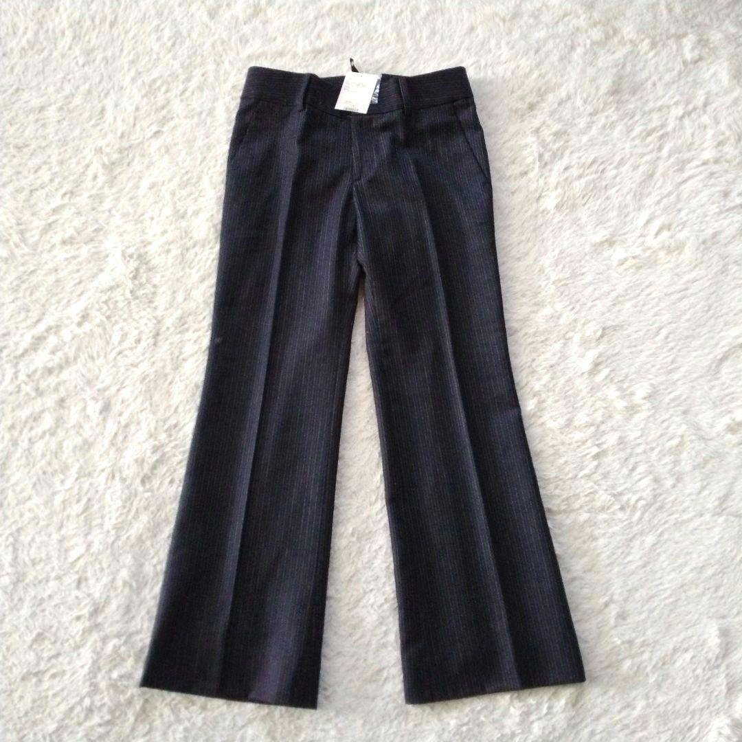 【アンタイトル】未使用 ストライプ パンツスーツ セットアップ ウール ネイビー